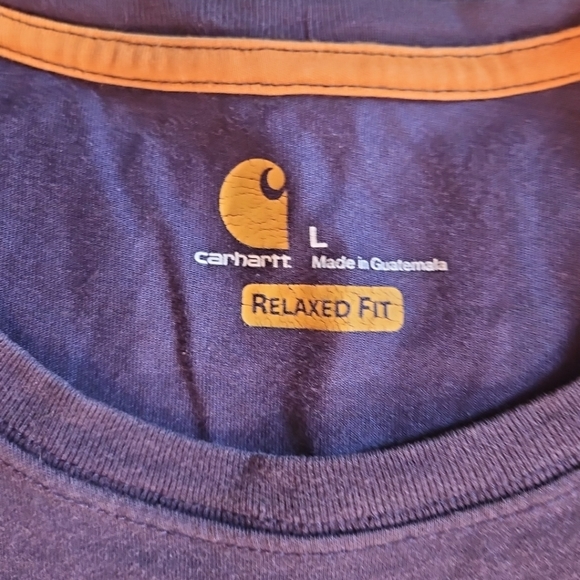 Carhartt Mens Large Force Relaxed Fit Midweight SS Pocket T Shirt Dark Blue - Picture 3 of 7